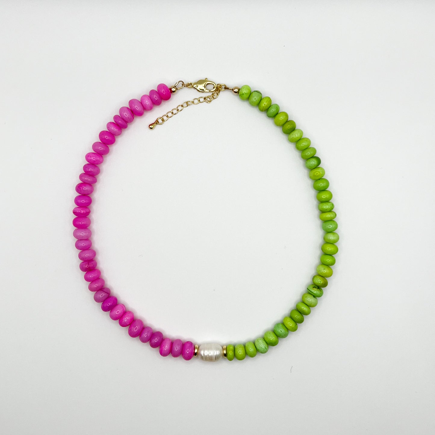 Pink & Green Opal Necklace